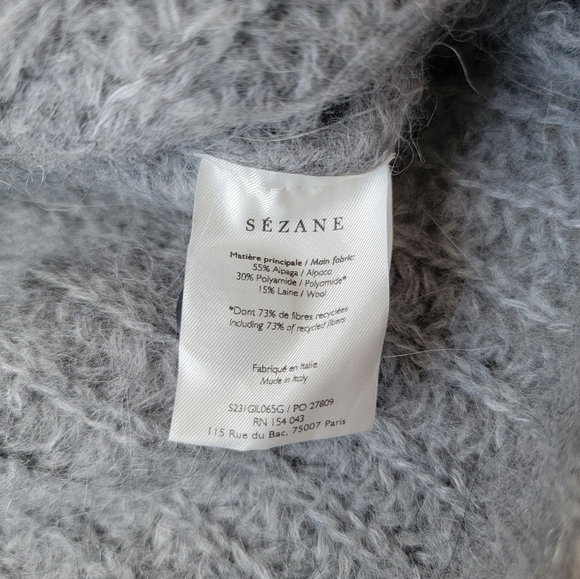 (sold) Sezane ✨ Emile Alpaca + Wool Cardigan in Mottled Grey, Large 🦙❤️🐑 - Picture 3 of 10